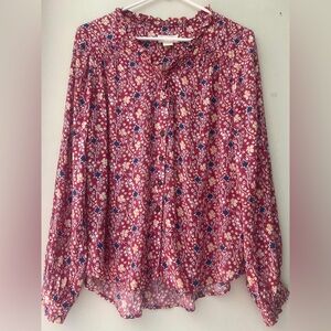 Maeve Multicolor Floral Ruffle Blouse